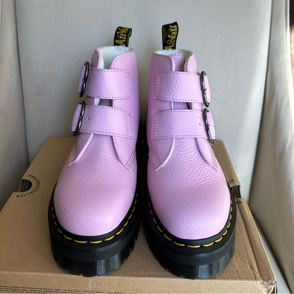 DR. MARTENS DEVON HEART LEATHER PLATFORM BOOTS - Picture 4 of 9